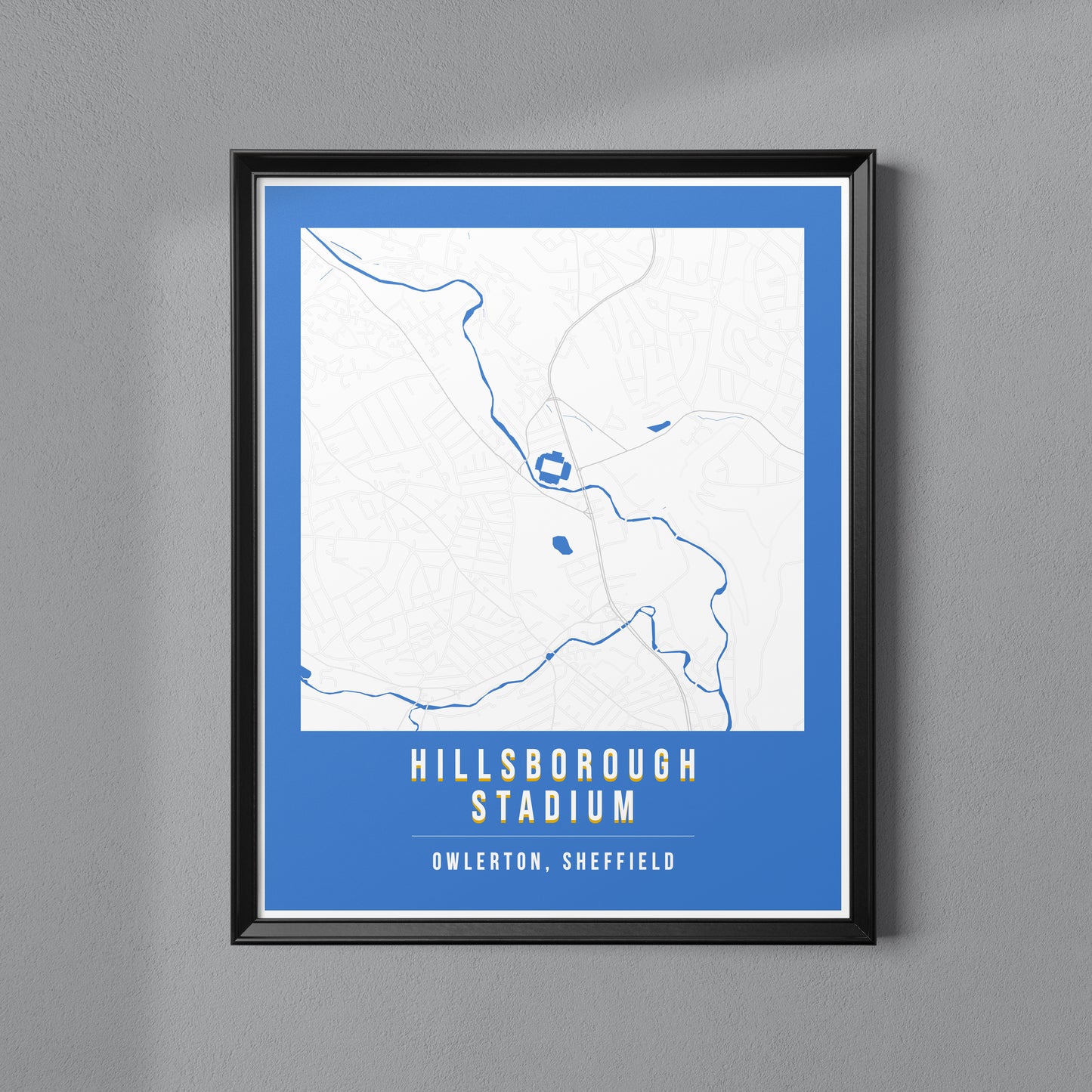 Hillsborough Stadium Map Poster | Sheffield