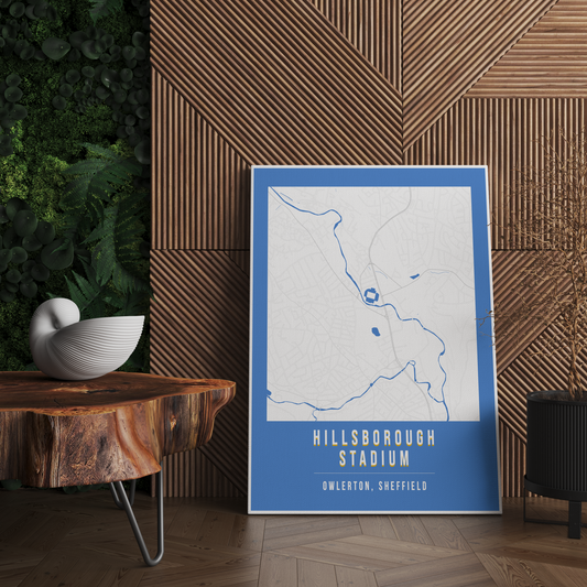 Hillsborough Stadium Map Poster | Sheffield