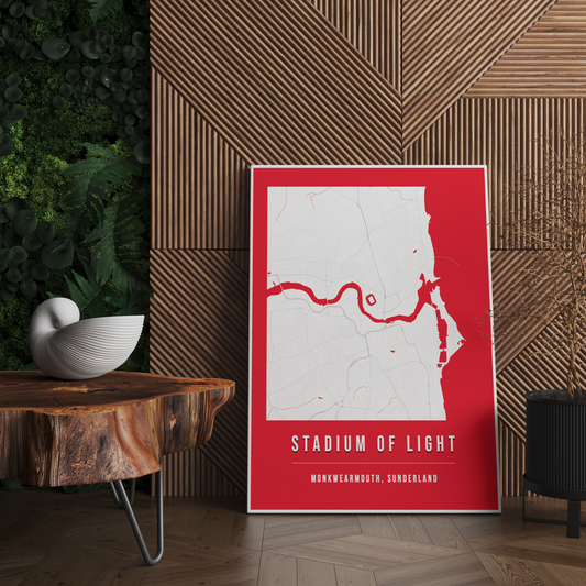 Stadium of Light Map Poster | Sunderland