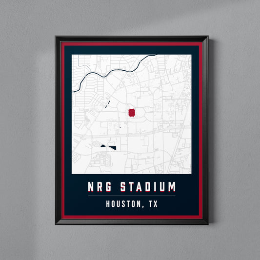 NRG Stadium Map Poster | Houston