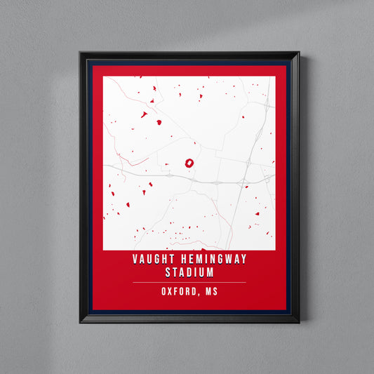 Vaught–Hemingway Stadium Map Poster | Oxford