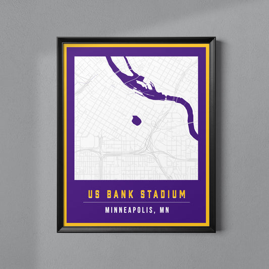 US Bank Stadium Map Poster | Minnesota