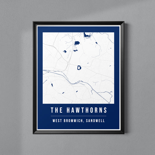 The Hawthorns Map Poster | West Bromwich