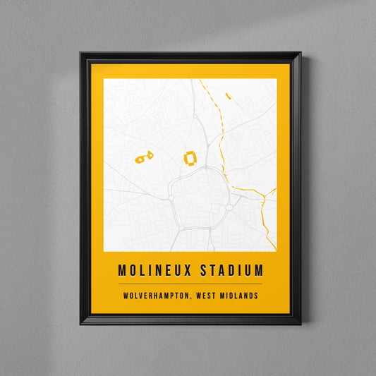 Molineux Stadium Map Poster | Wolverhampton
