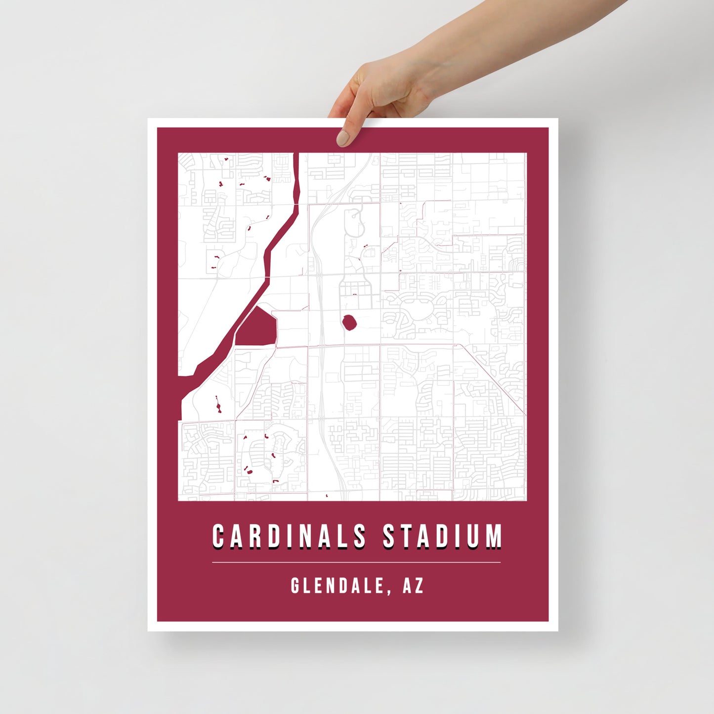 Cardinals Stadium Map Poster | Arizona