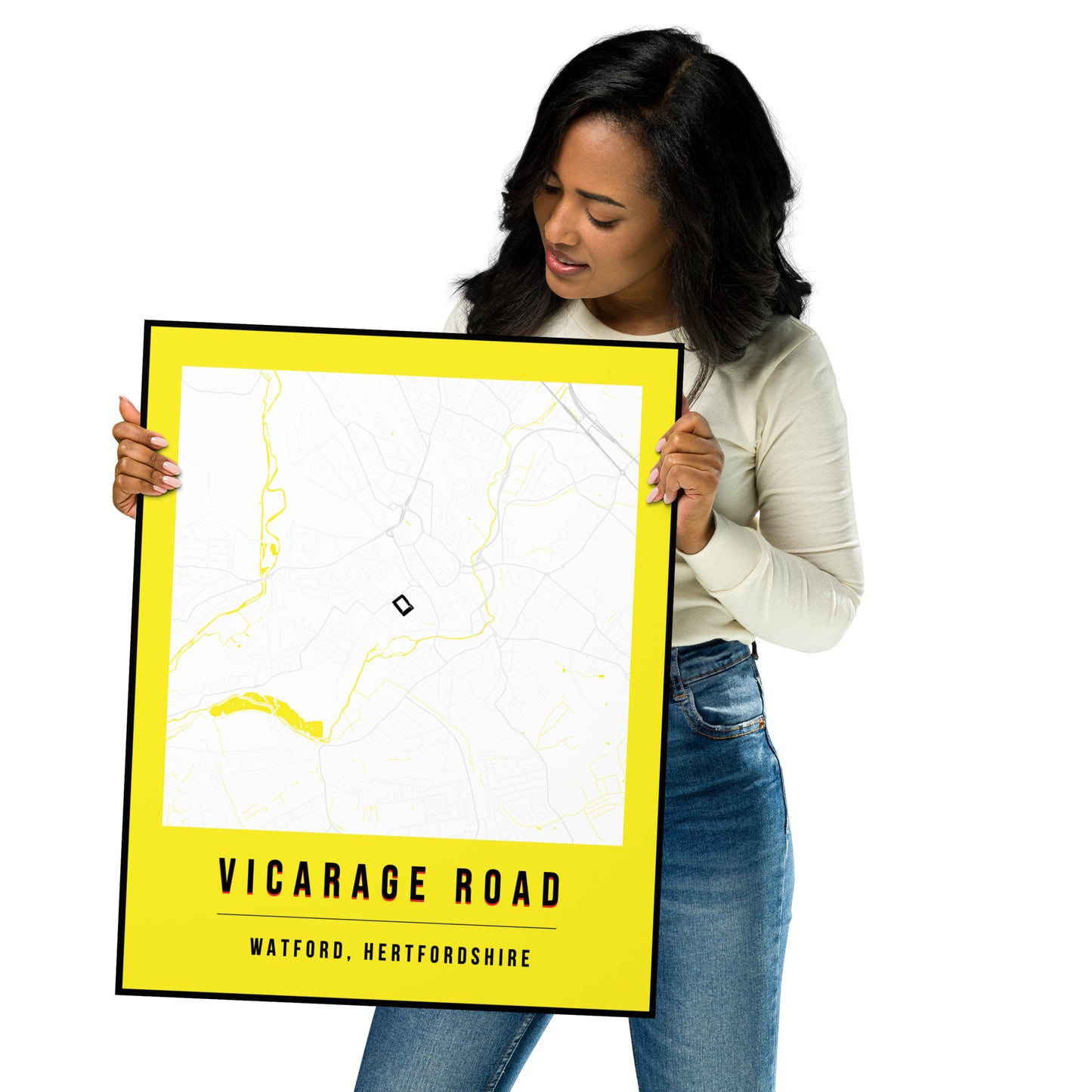 Vicarage Road Map Poster | Watford