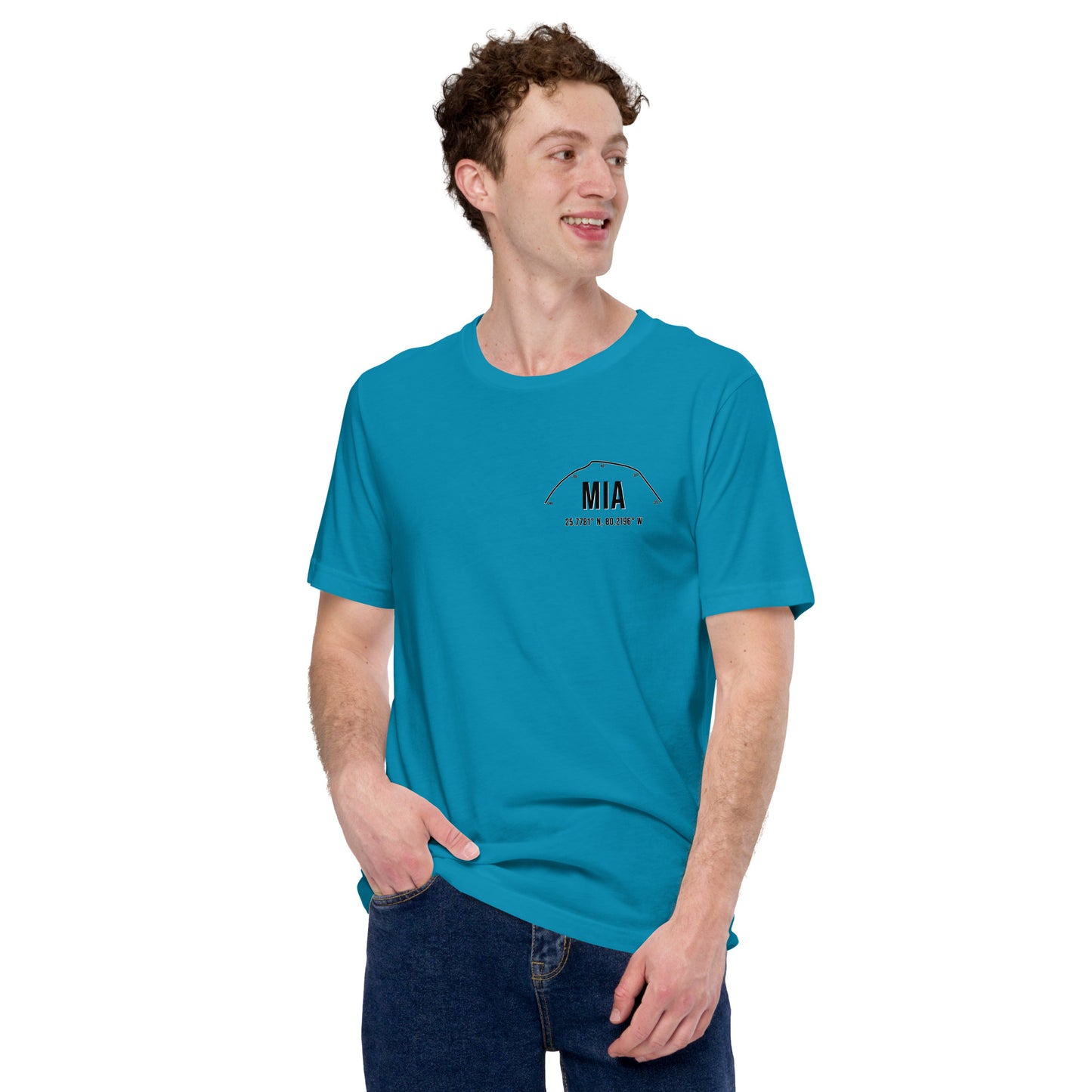 Unisex MIA Outfield Wall T-Shirt | Aqua | White