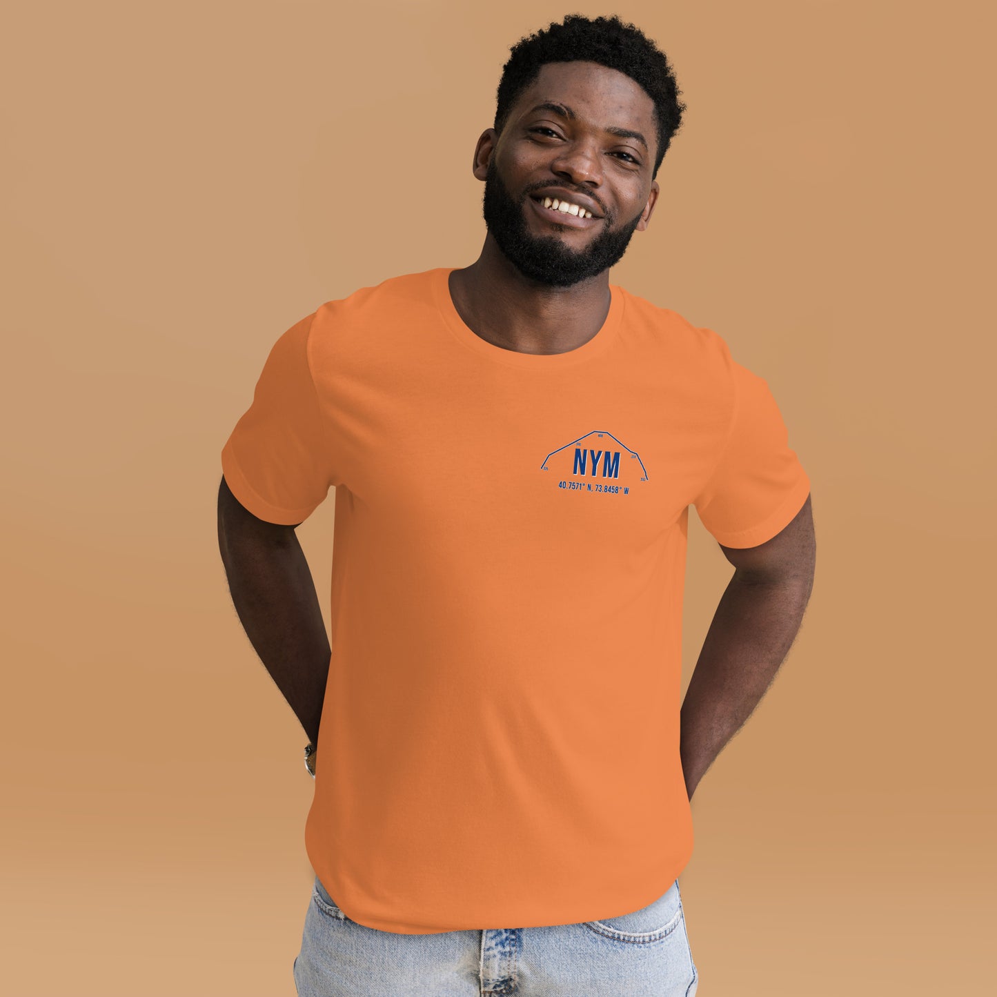 Unisex NYM Outfield Wall T-Shirt | Blue | Orange