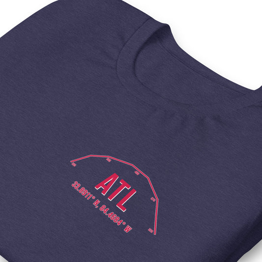 Unisex ATL Outfield Wall T-Shirt | Navy | Red