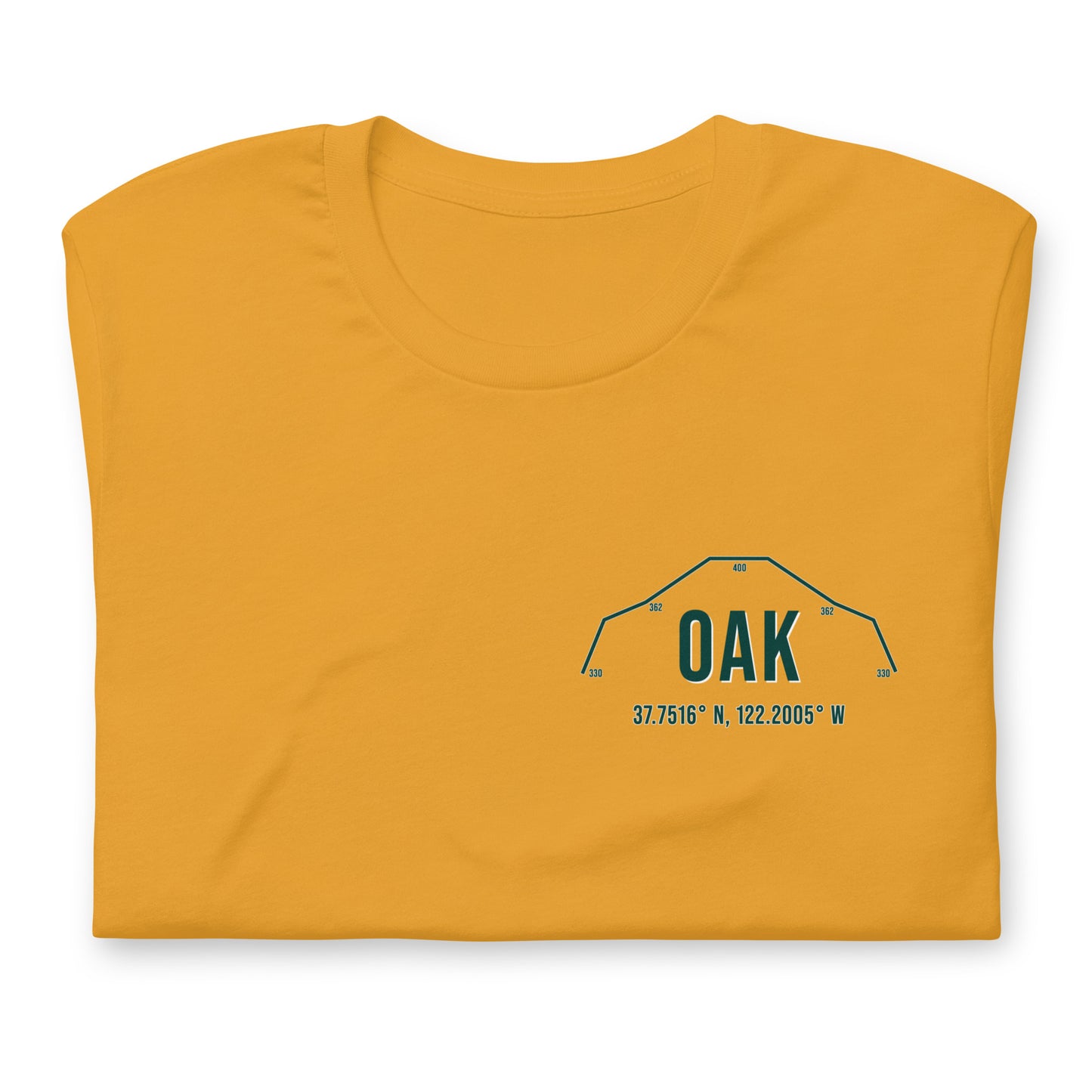 Unisex OAK Outfield Wall T-Shirt | Green | Yellow