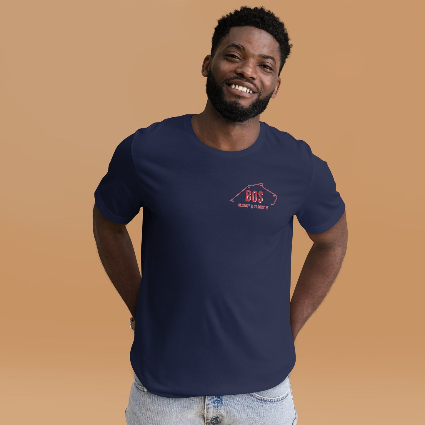 Unisex BOS Outfield Wall T-Shirt | Navy | Red