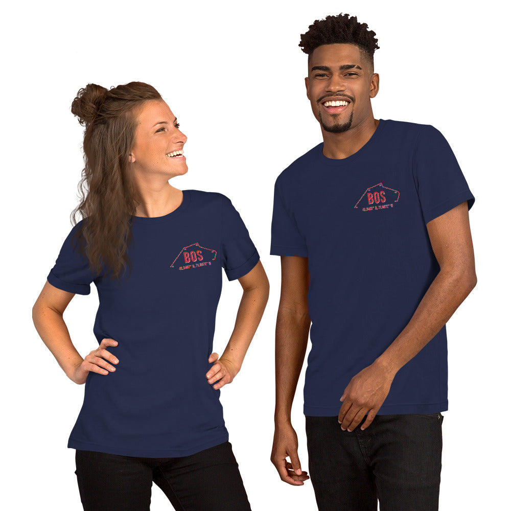 Unisex BOS Outfield Wall T-Shirt | Navy | Red