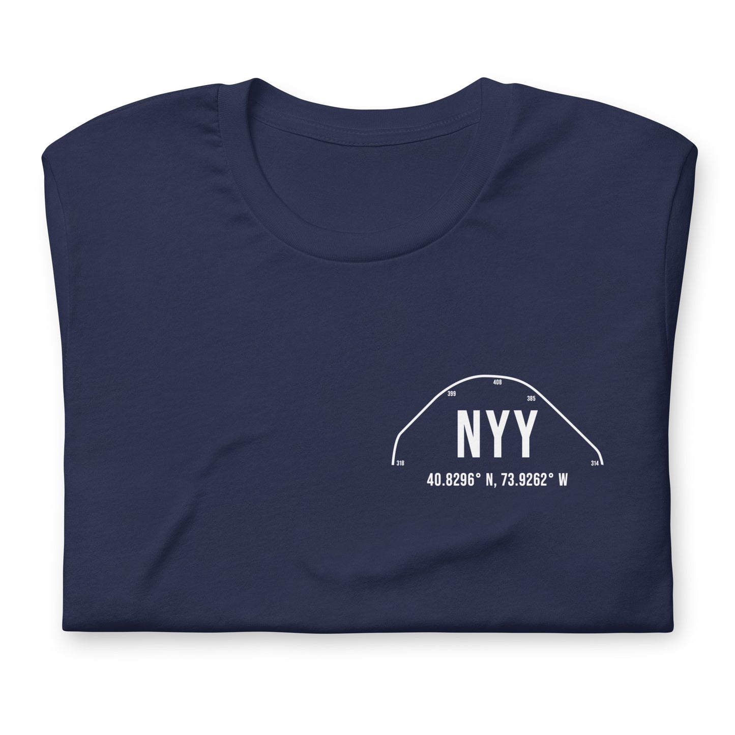 Unisex NYY Outfield Wall T-Shirt | White | Navy