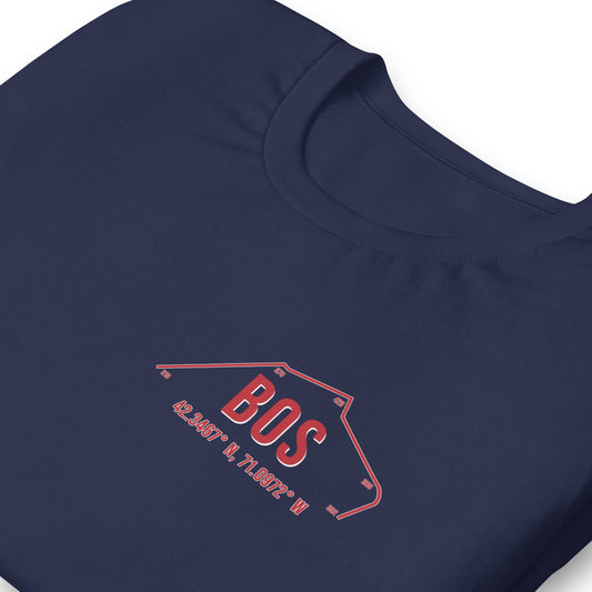 Unisex BOS Outfield Wall T-Shirt | Navy | Red