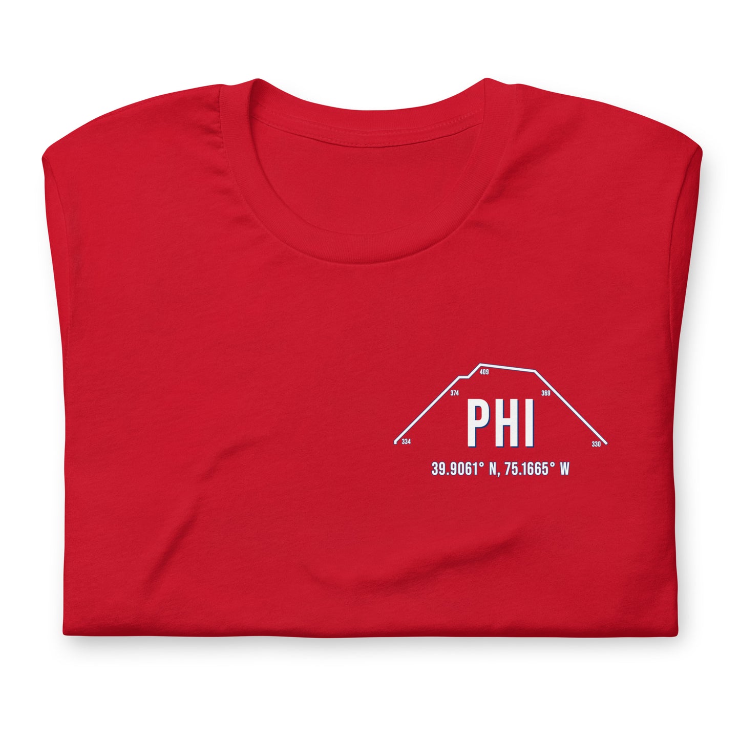 Unisex PHI Outfield Wall T-Shirt | Red | Blue