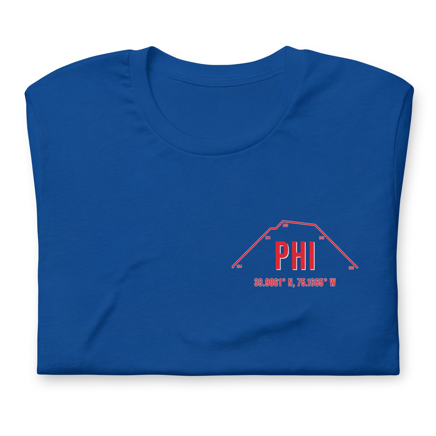 Unisex PHI Outfield Wall T-Shirt | Red | Blue