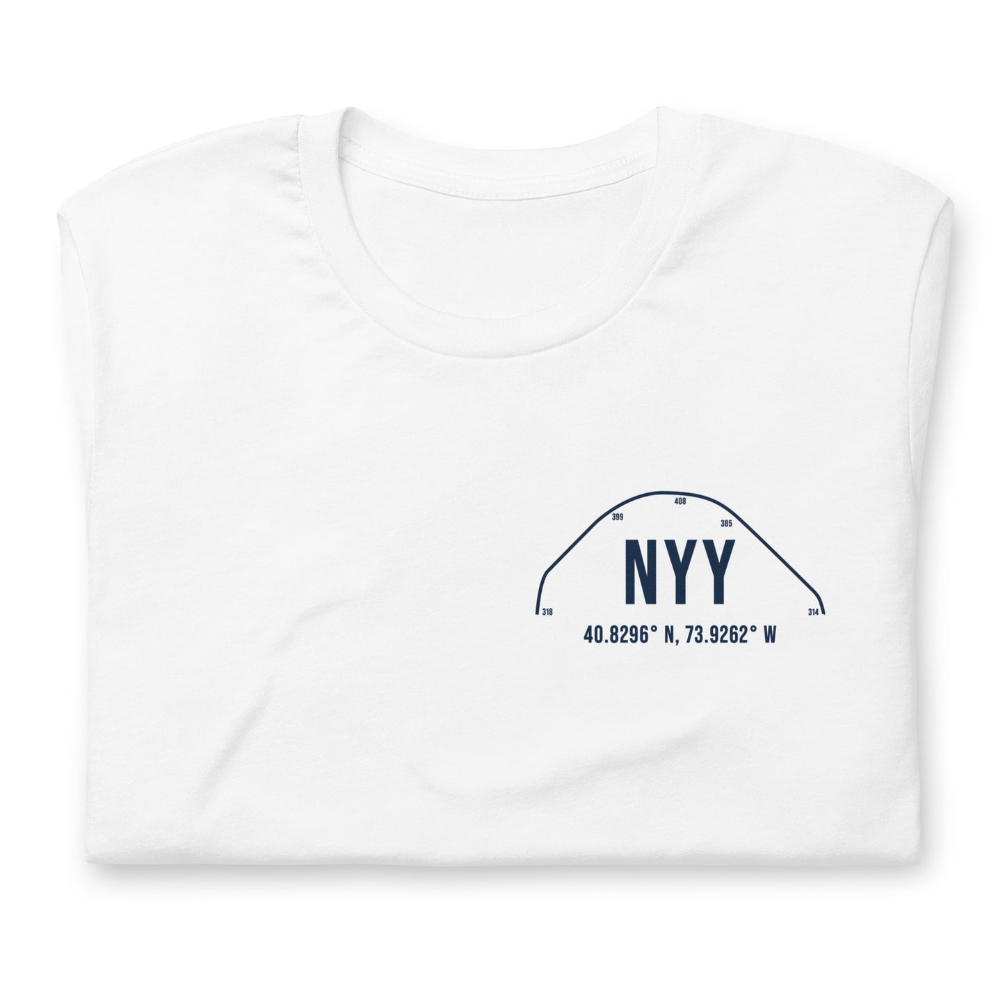 Unisex NYY Outfield Wall T-Shirt | White | Navy